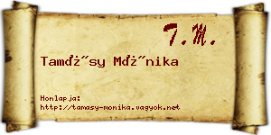 Tamásy Mónika névjegykártya